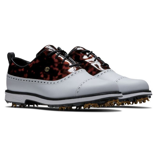 Footjoy Premiere Series - Cap Kappe Stollen Golfschuhe Damen Weiß Schwarz | YNIEGUC-61