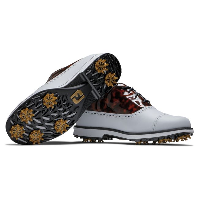 Footjoy Premiere Series - Cap Kappe Stollen Golfschuhe Damen Weiß Schwarz | YNIEGUC-61