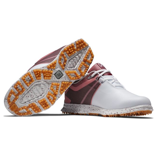 Footjoy Pro|SL Sport Stollenlose Golfschuhe Damen Weiß Bordeaux | ZXWDKBN-84