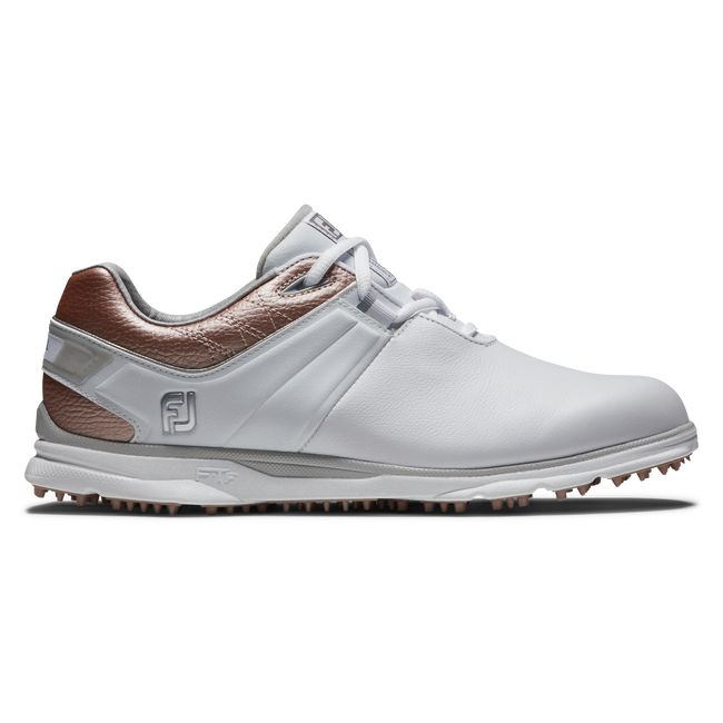 Footjoy Pro|Sl Stollenlose Golfschuhe Damen Weiß Rosa Gold | BJFVNSY-27