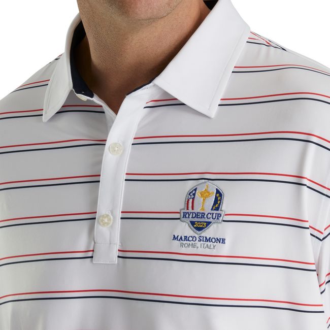 Footjoy Ryder Cup Multi-Stripe Self Collar Hemd Herren Weiß | DJKCMYH-56