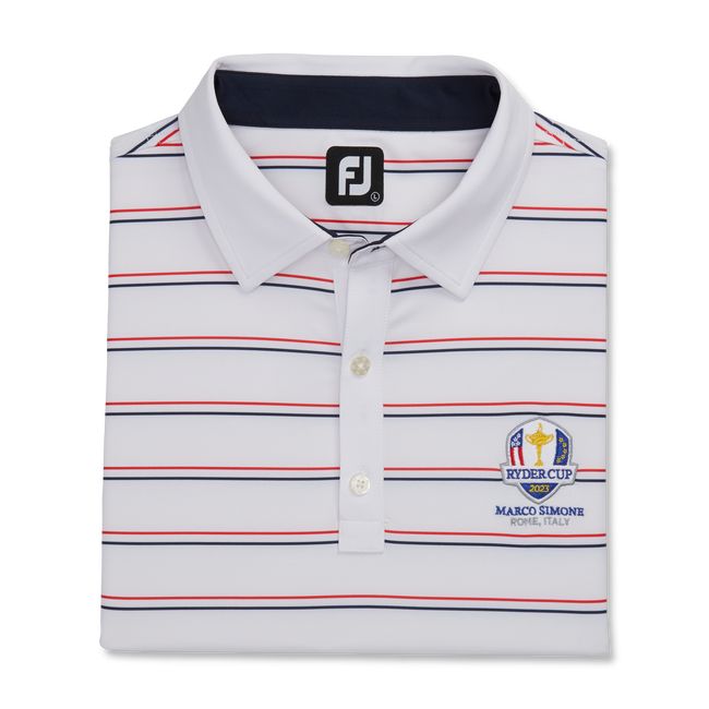 Footjoy Ryder Cup Multi-Stripe Self Collar Hemd Herren Weiß | DJKCMYH-56