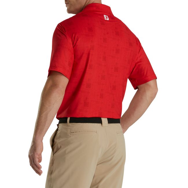 Footjoy Ryder Cup Tonal Print Self Collar Hemd Herren Rot | ADGSYIT-39