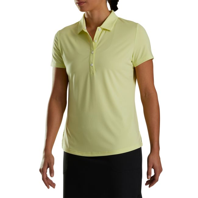 Footjoy Solid Lisle Self Collar Hemd Damen Gelb | MJZEQSD-92