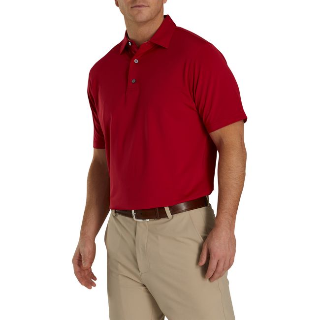 Footjoy Solid Lisle Self Collar Hemd Herren Rot | AQSCVPI-39