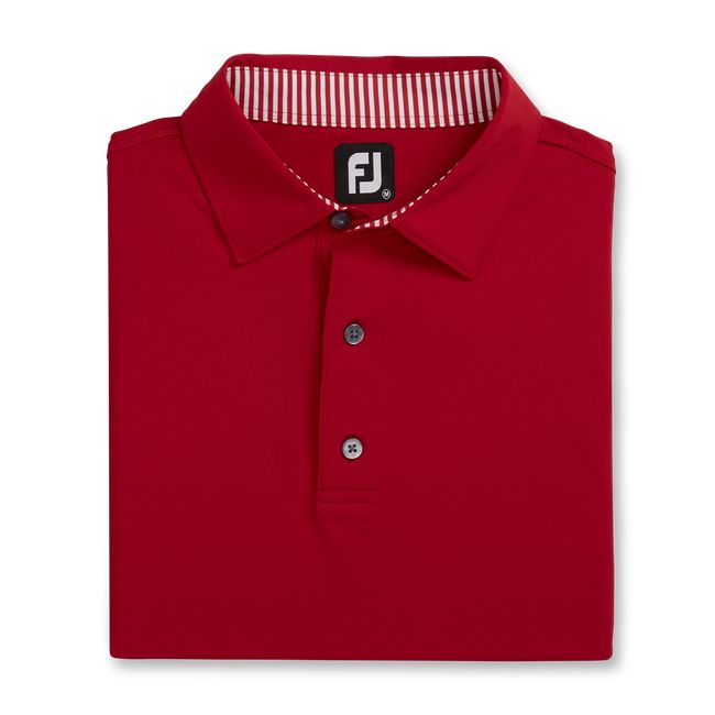 Footjoy Solid Lisle Self Collar Hemd Herren Rot | AQSCVPI-39