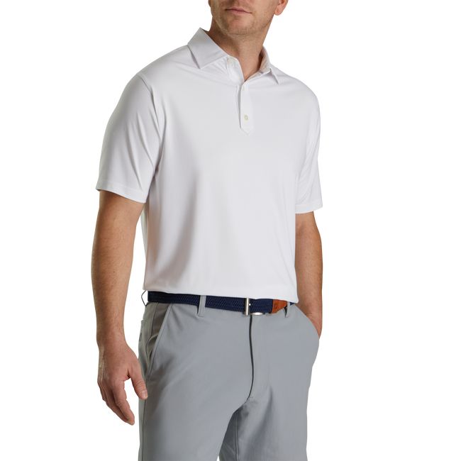 Footjoy Solid Lisle Set On Placket Hemd Herren Weiß | BRJGZTO-19