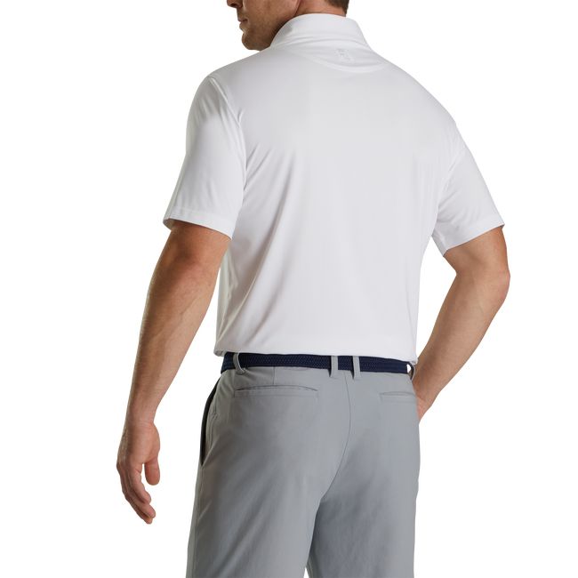 Footjoy Solid Lisle Set On Placket Hemd Herren Weiß | BRJGZTO-19