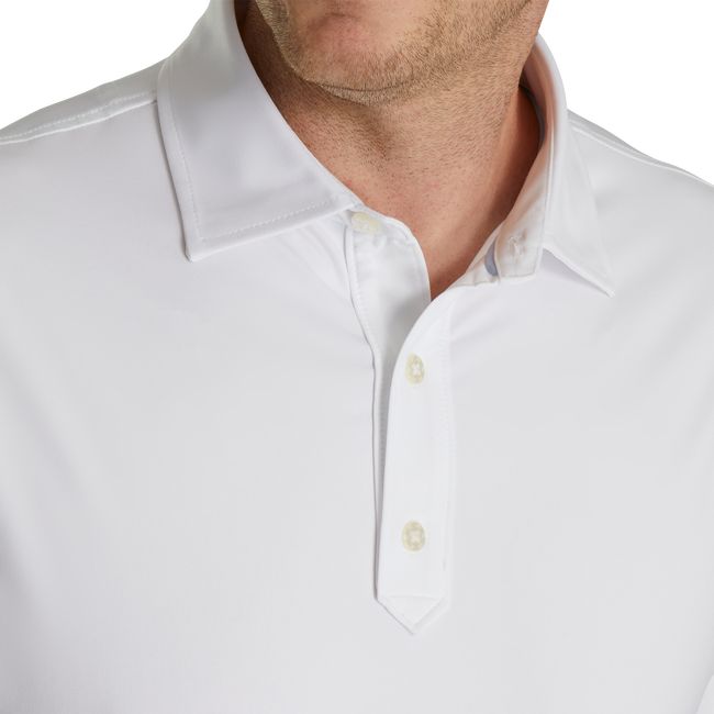 Footjoy Solid Lisle Set On Placket Hemd Herren Weiß | BRJGZTO-19