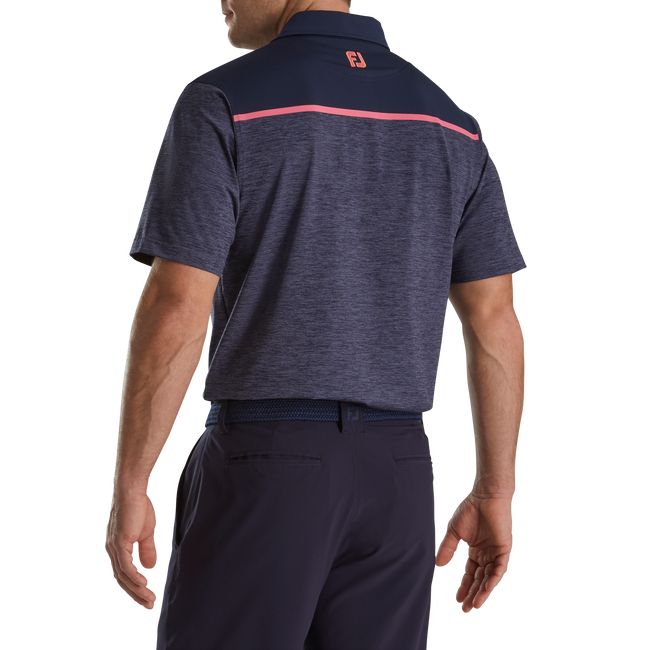 Footjoy Spacedye Block Lisle Self Collar Hemd Herren Navy | IJAXKCS-73