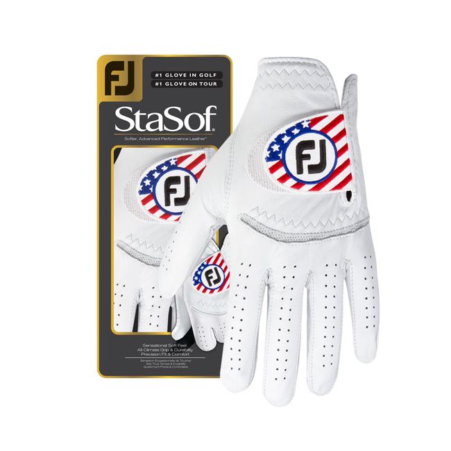 Footjoy Stasof Flag Golfhandschuhe Herren Weiß | APSTNMO-31