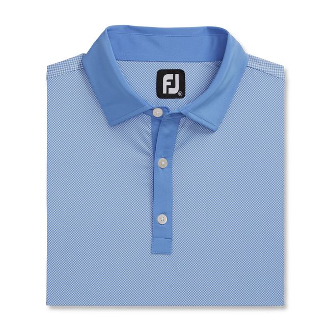 Footjoy Stretch Lisle Mini Check Print Hemd Herren Blau | LHNWGJC-14