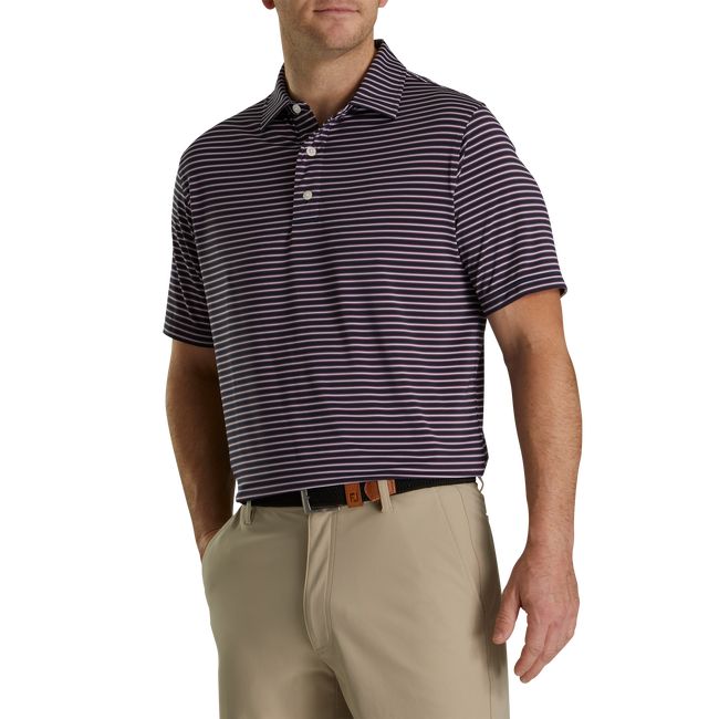 Footjoy Stretch Lisle Pinstripe Hemd Herren Grau | APKRCHY-70