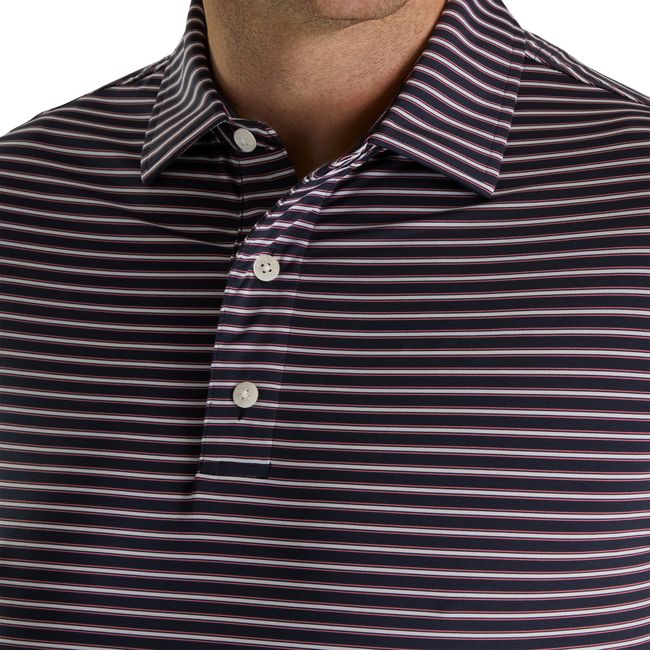 Footjoy Stretch Lisle Pinstripe Hemd Herren Grau | APKRCHY-70