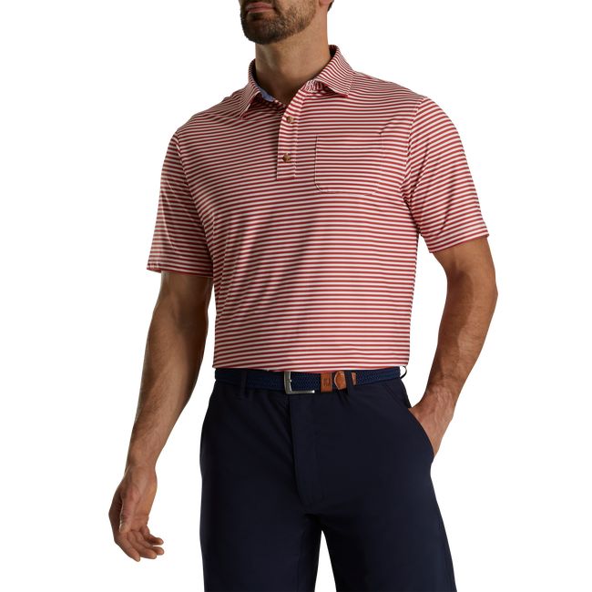 Footjoy Stripe Full Dull Self Collar Hemd Herren Rosa | QBSMCDL-08