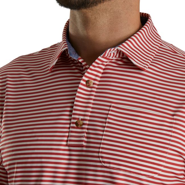 Footjoy Stripe Full Dull Self Collar Hemd Herren Rosa | QBSMCDL-08