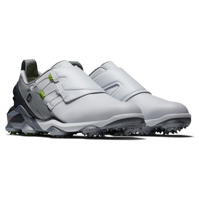 Footjoy Tour Alpha Boa Stollen Golfschuhe Herren Weiß Grau | IKDWZAB-14