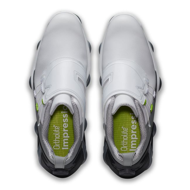 Footjoy Tour Alpha Boa Stollen Golfschuhe Herren Weiß Grau | IKDWZAB-14