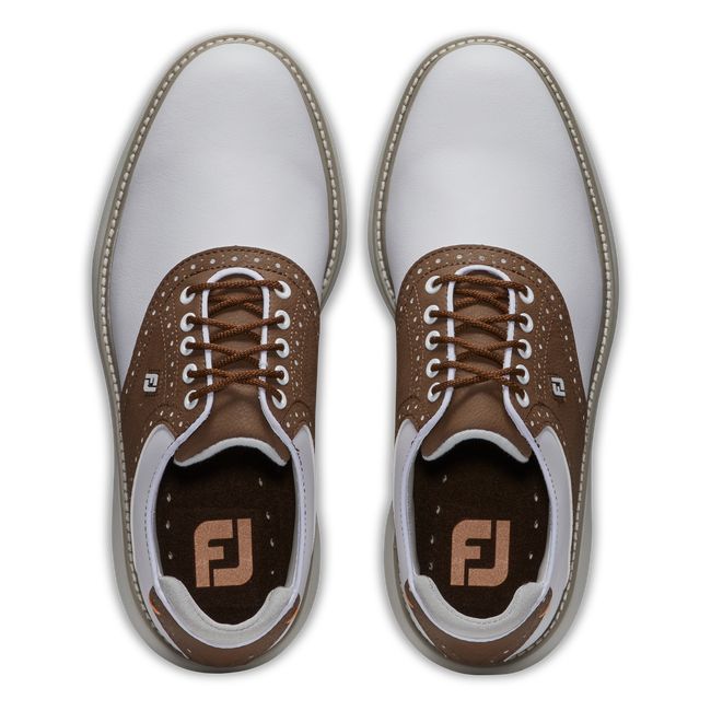 Footjoy Traditionally Golfschuhe Herren Weiß Braun | AYCXLDP-48