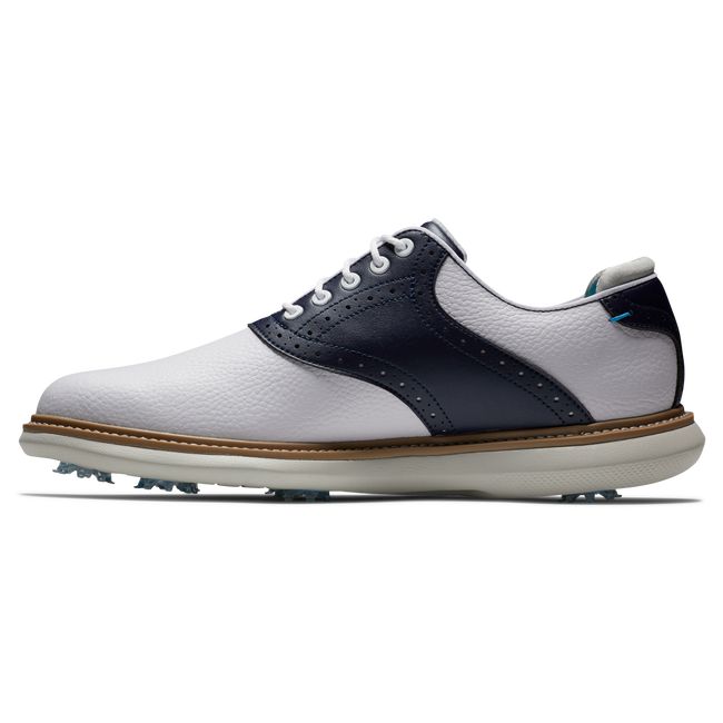 Footjoy Traditionally Stollen Golfschuhe Herren Weiß Navy | AYZKLIW-50