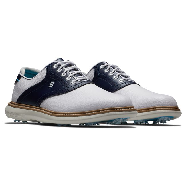 Footjoy Traditionally Stollen Golfschuhe Herren Weiß Navy | AYZKLIW-50