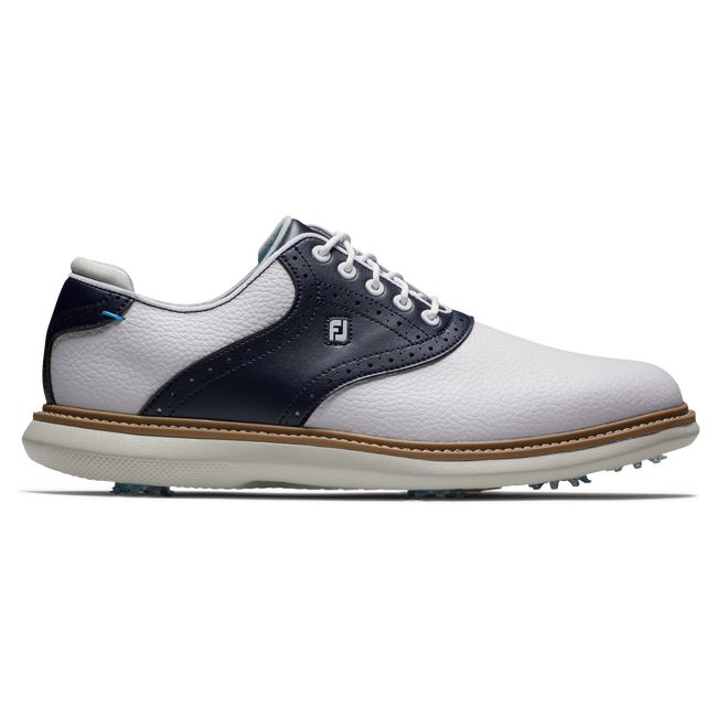 Footjoy Traditionally Stollen Golfschuhe Herren Weiß Navy | AYZKLIW-50