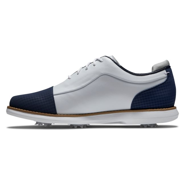 Footjoy Traditions Cap Kappe Stollen Golfschuhe Damen Weiß Navy | GYXOREZ-49