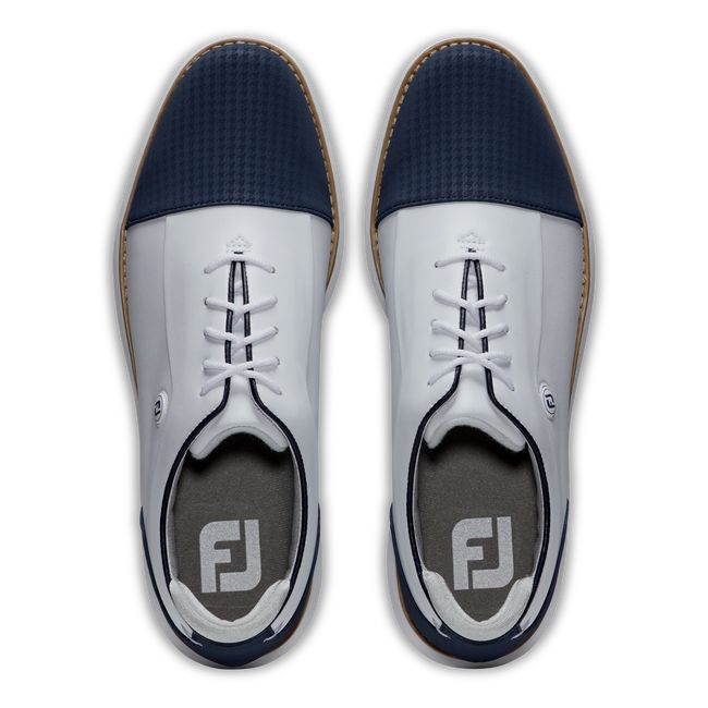 Footjoy Traditions Cap Kappe Stollen Golfschuhe Damen Weiß Navy | GYXOREZ-49