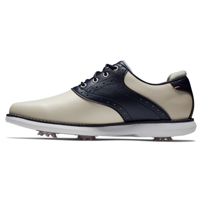 Footjoy Traditions Stollen Golfschuhe Damen Weiß Navy | LBOIQCK-64