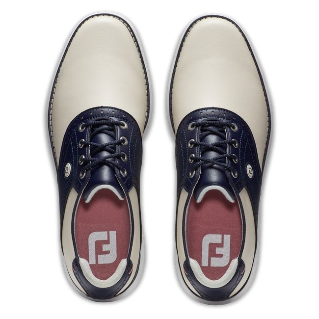 Footjoy Traditions Stollen Golfschuhe Damen Weiß Navy | LBOIQCK-64