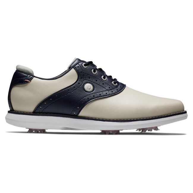 Footjoy Traditions Stollen Golfschuhe Damen Weiß Navy | LBOIQCK-64