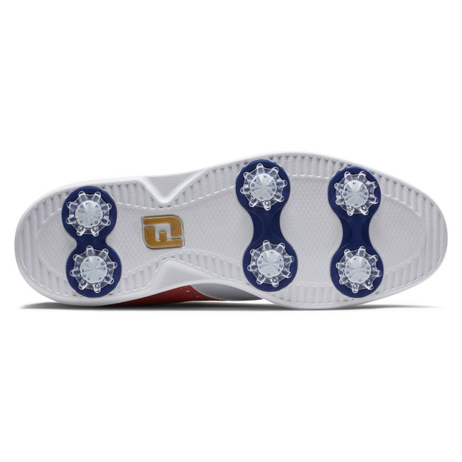 Footjoy Traditions - Summer Classics Stollen Golfschuhe Damen Weiß Blau | SJCOYTH-02