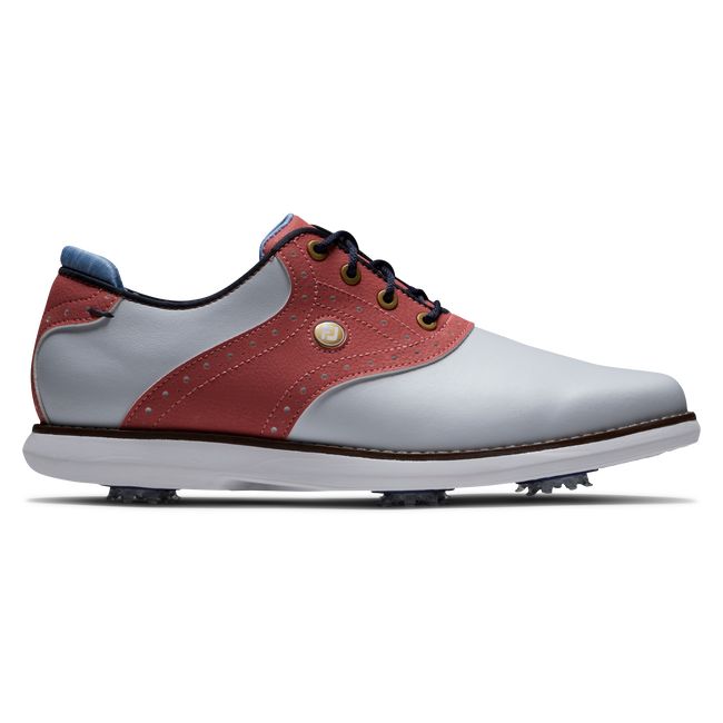 Footjoy Traditions - Summer Classics Stollen Golfschuhe Damen Weiß Blau | SJCOYTH-02