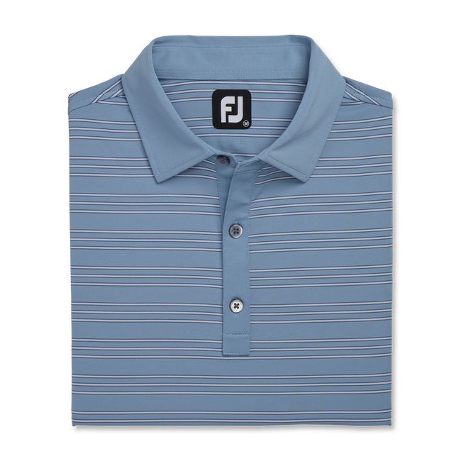 Footjoy Trio Stripe Lisle Self Collar Hemd Herren Blau | XIWGZNT-72