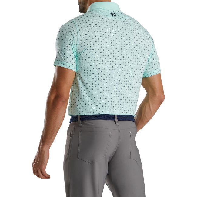 Footjoy Turn Fit Deco Print Self Collar Hemd Herren Mintfarben | OBUXIJZ-50