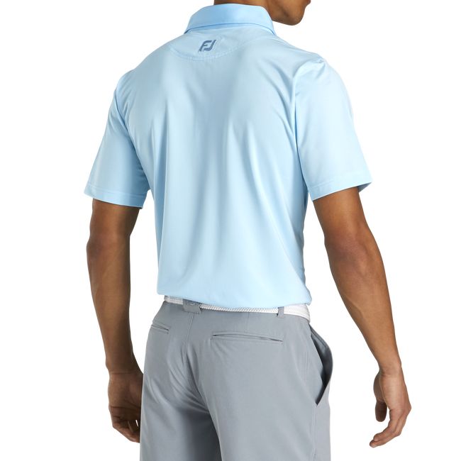 Footjoy Turn Fit Lisle End-On-End Self Collar Hemd Herren Azurblau | SFCXVQO-20