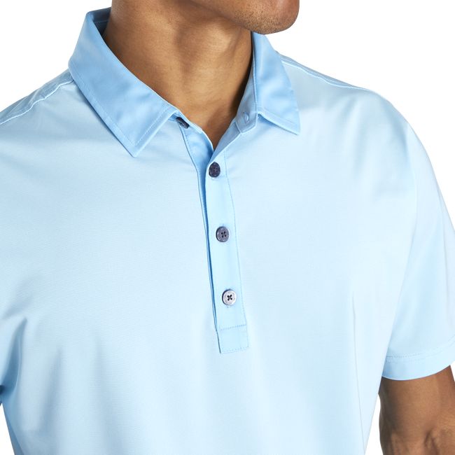 Footjoy Turn Fit Lisle End-On-End Self Collar Hemd Herren Azurblau | SFCXVQO-20