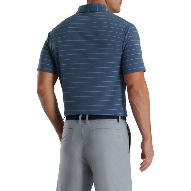 Footjoy Turn Fit Open Stripe Jersey Self Collar Hemd Herren Königsblau | KYPWHAE-05