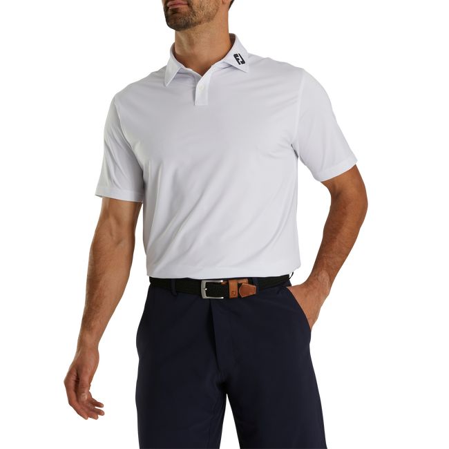 Footjoy Turn Fit Solid Lisle Self Collar Hemd Herren Weiß | HWJLQUG-26