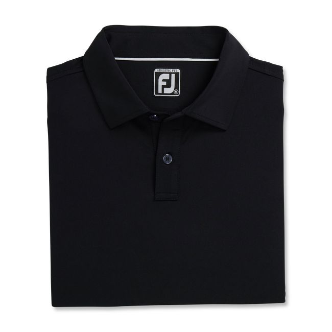 Footjoy Turn Fit Solid Lisle Self Collar Hemd Herren Schwarz | KQOXUCD-71